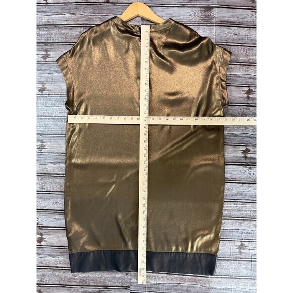 Brunello Cucinelli 100% Silk Sleeveless top Dress sz XL color bronze NWOT $2495 - Picture 6 of 6